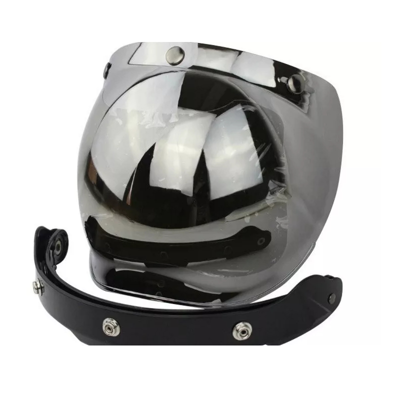 Viseira Bolha com Suporte Flip Pret para Capacete Aberto