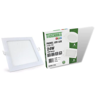 Painel Plafon 24w Led Quadrado Embutir Lux 6500k 4000k 3000k Bivolt Taschibra