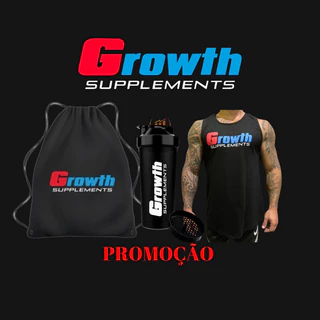 Mochila Microfibra + Coqueteleira + Camisa Growth Suplementos 600Ml Combo