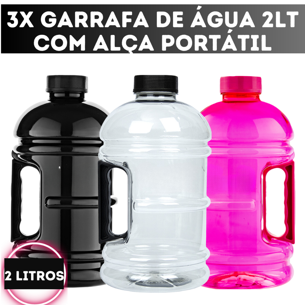 3x Mini Garrafa Galão De Água Para Academia VERMELHA 2,2 Litros ...