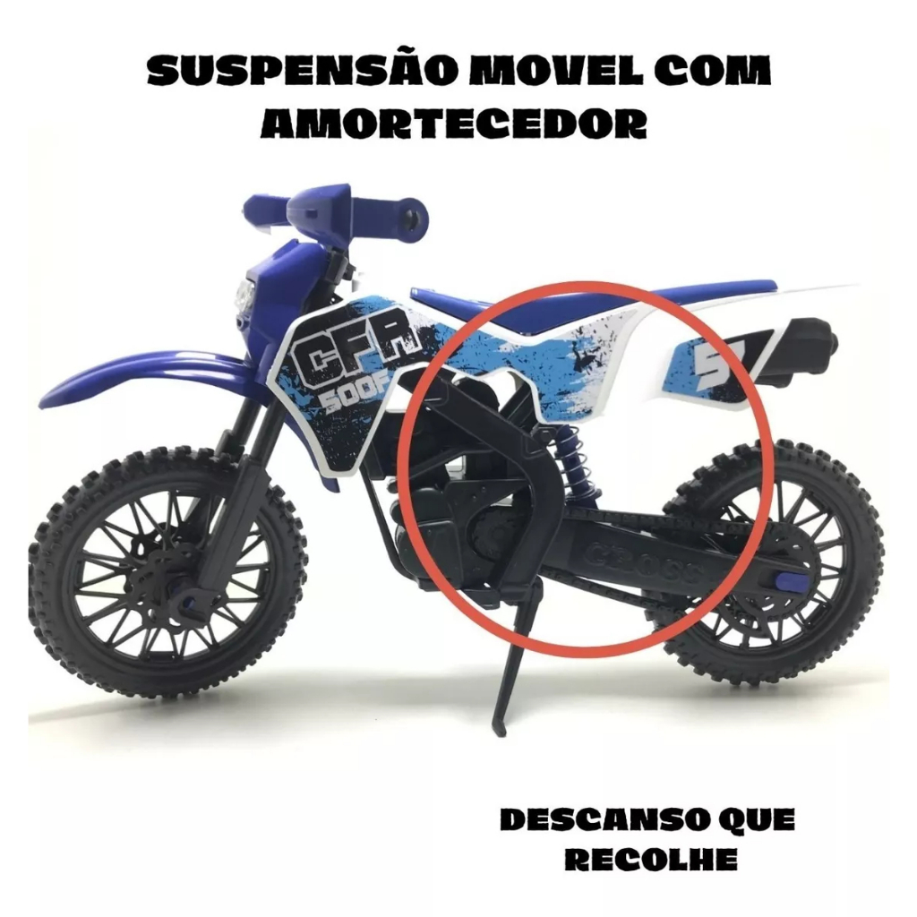 Moto De Brinquedo Motocross Trilha Suspensão Corrida Grande