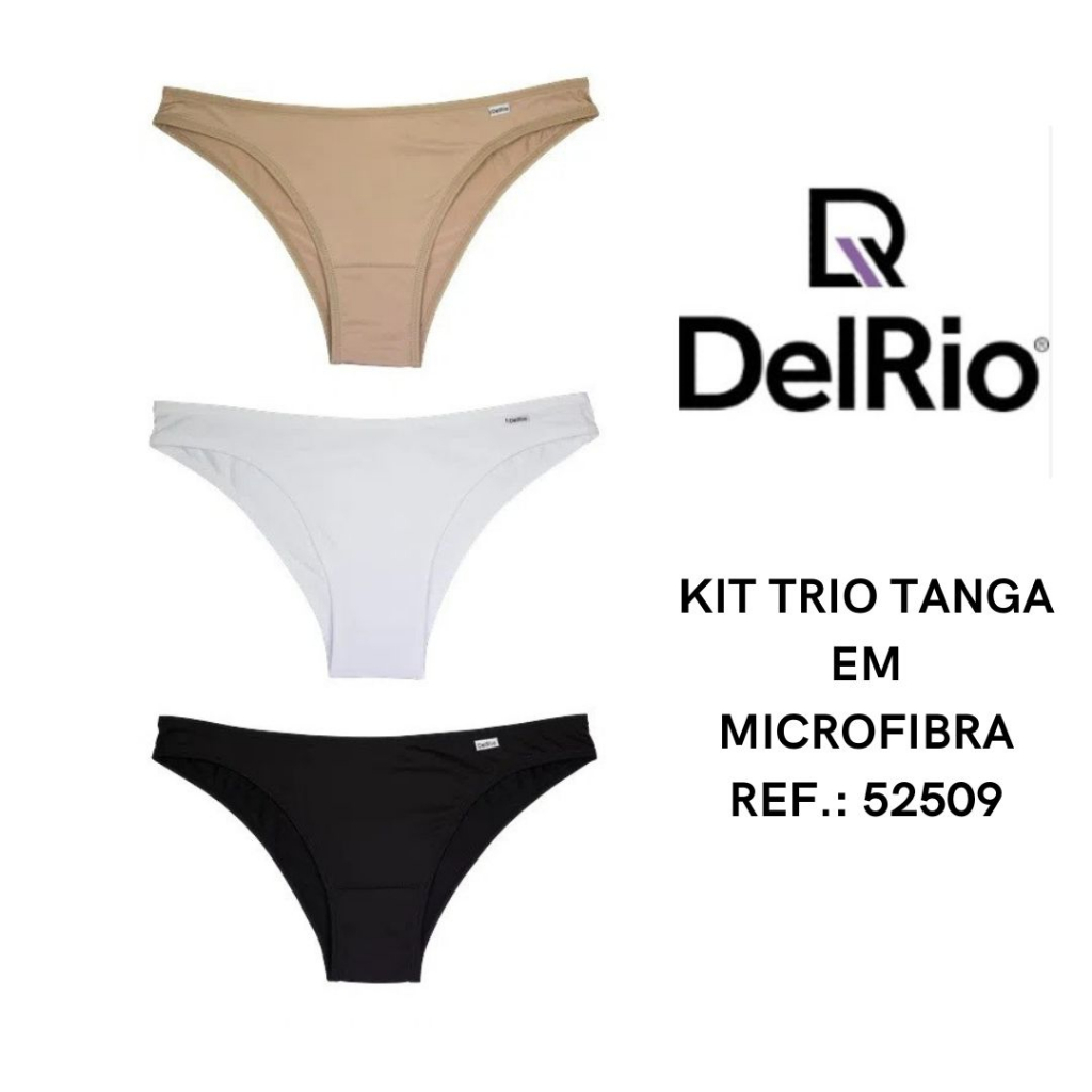 Kit 3 calcinhas tanga microfibra Del Rio 52509