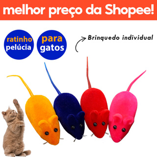 Brinquedo para Gato Ratinho Colorido kit 4 unidades Savana Pet