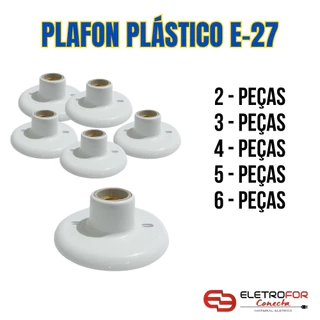 Pack Plafonier Plafon Branco Sykalight Soquete Porcelana E-27 Luminária de Teto Tapa Buraco