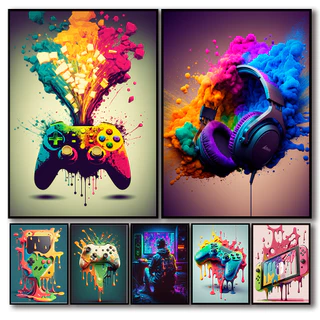 Quadro Decorativo Gamer Controle Jogos Infantil pc Computador Rede Geração