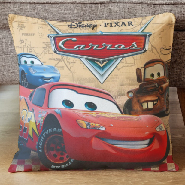 Capa de almofada infantil de carro de desenho animado 50 x 50 cm, capa de  almofada de carros de corrida para casa de quarto, capa de almofada com  estampa de estrelas fofas
