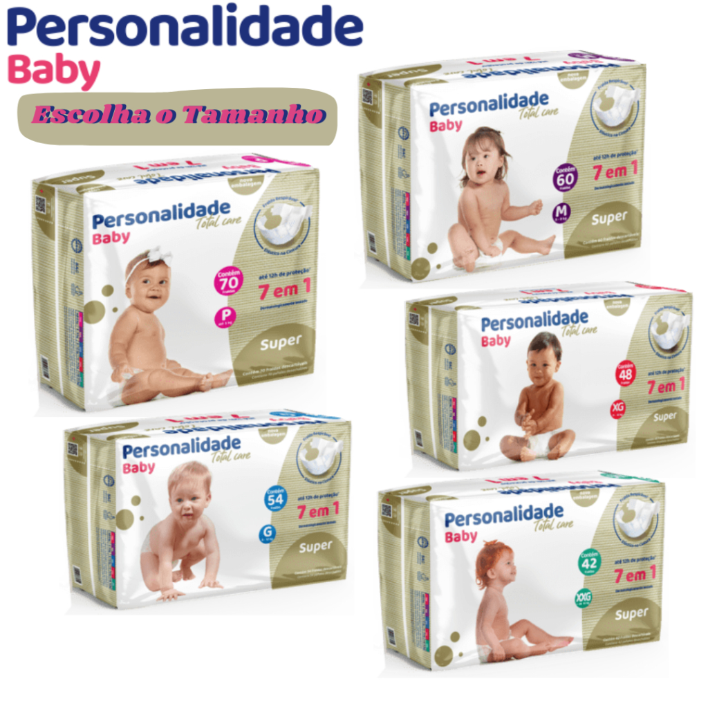 Fralda Descartável Personalidade Baby Total Care 1 Pacote Todos Os Tamanhos