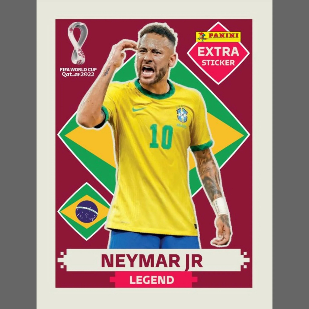 7 Figurinhas Extra Neymar Bordo Copa 2022 Rara Legend Qatar
