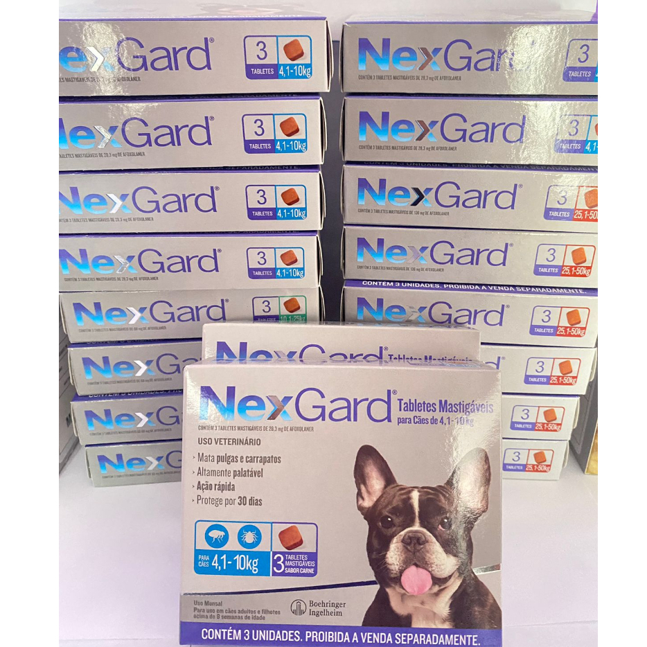 NEXGARD ORIGINAL Antipulgas e Carrapatos 4,1kg a 10kg (M) - CAIXA COM 3 ...