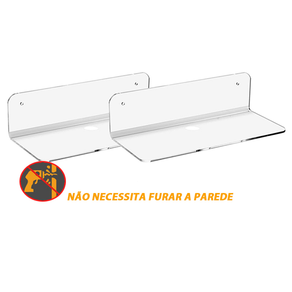 Prateleira Suspensa Transparente Não Precisa Furar A Parede | Shopee Brasil