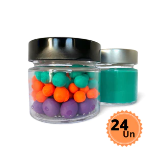 Kit c/24 Potes de Vidro Pianezza 210ml c/Tampas Perfil Largo
