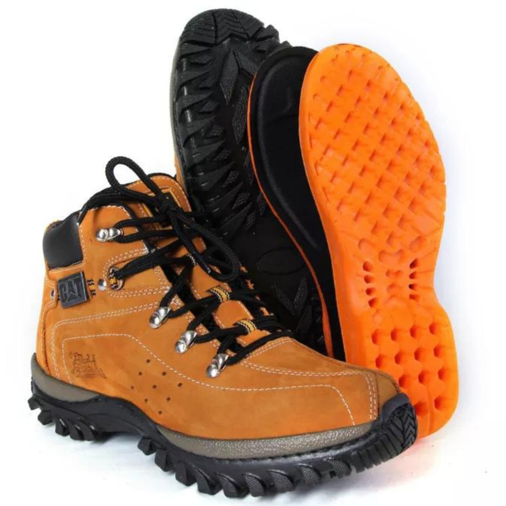 Bota Caterpillar Adventure Couro Legítimo Com Palmilha Gel de BRINDE