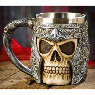 Caneca Chopp Medieval Cranio Caveira Viking Cerveja + Abridor
