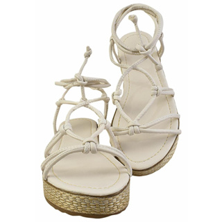 Sandália Feminina com Amarração - Papete Birken Sandalia Preta e Branca