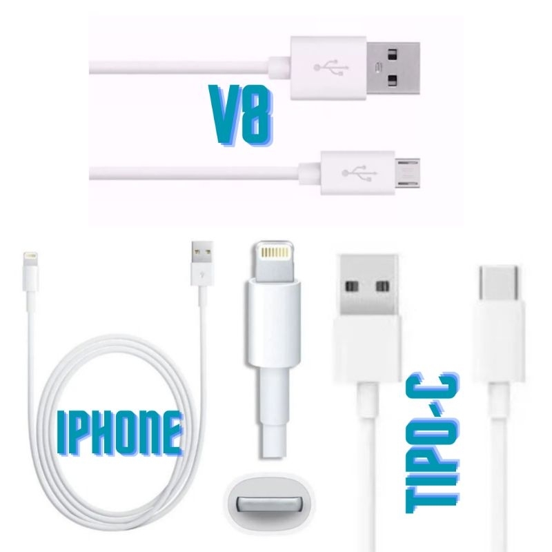 Cabo Lighting/V8/Tipo-C Carregamento rápido e transferencia de dados Ios,Andriod/ iPhone iPad e iPod/Samsung,Nokia,Motorola,Xiomi