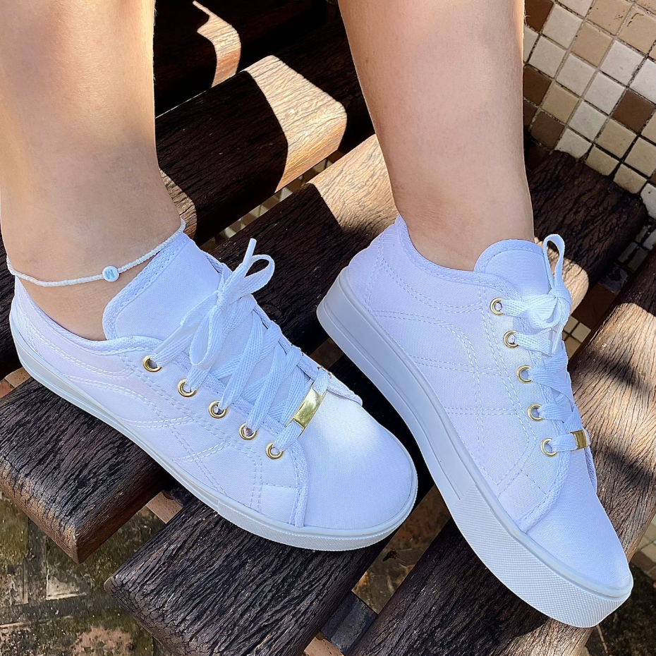 Tênis Casual Feminino Leve e Confortável Sapatênis Feminino
