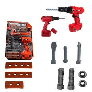 Kit Furadeira Infantil Ferramenta Parafusadeira E Acessórios LARANJA GRIFO
