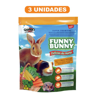 Funny Bunny Delícias da Horta Coelhos, Hamster e Outros Pequenos Roedores 500GR - Kit com 3 Unidades