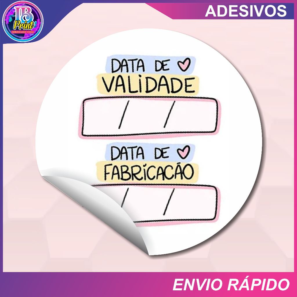 Adesivo Data de Fabricação e Validade