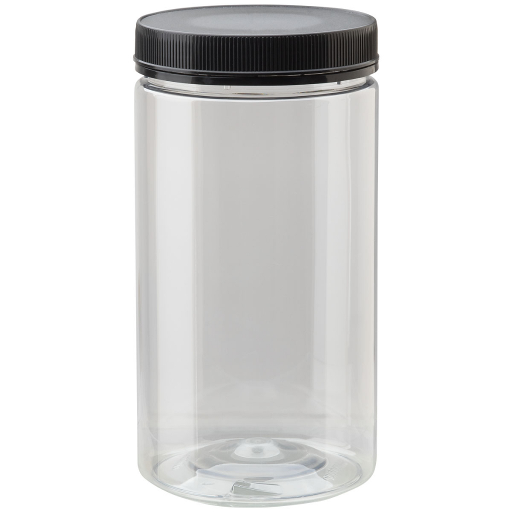 6 Potes 1 kg / 1.000 ml PET Cristal com Tampa Rosca Lacre - Bolachas Gourmet, Suspiros, etc
