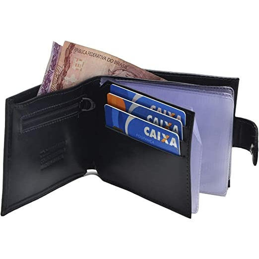 Carteira Masculina Couro Legitimo Com Fecho Porta Moedas Ziper Porta Cart O Rg Cnh Cedulas