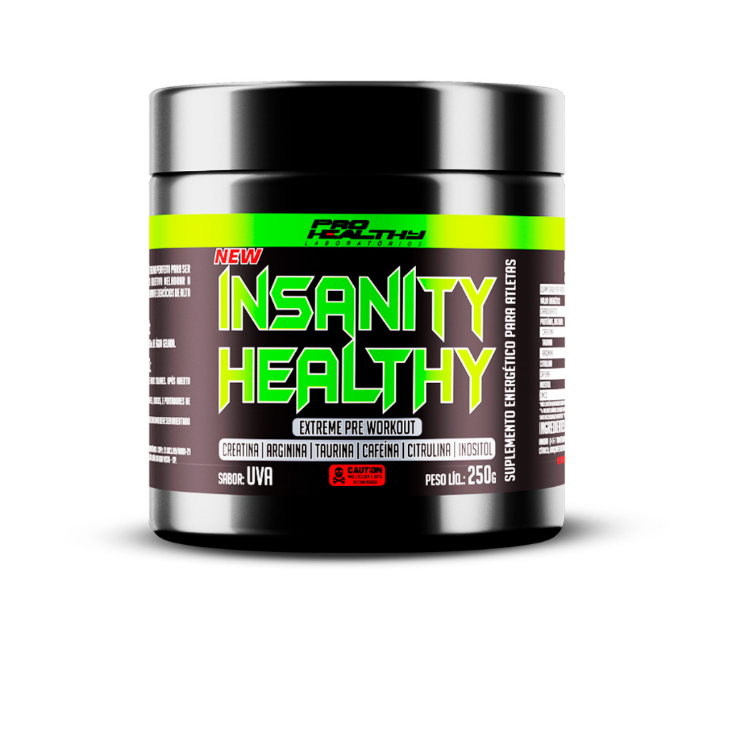 Pré Treino Insanity Healthy em pó - pote 250g - Pro Healthy