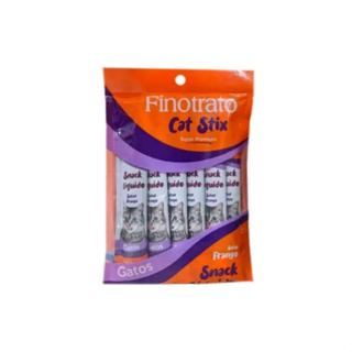 Finotrato Cat Stix Combo C/6 unidades de 15g Sabor Frango - Snack Líquido