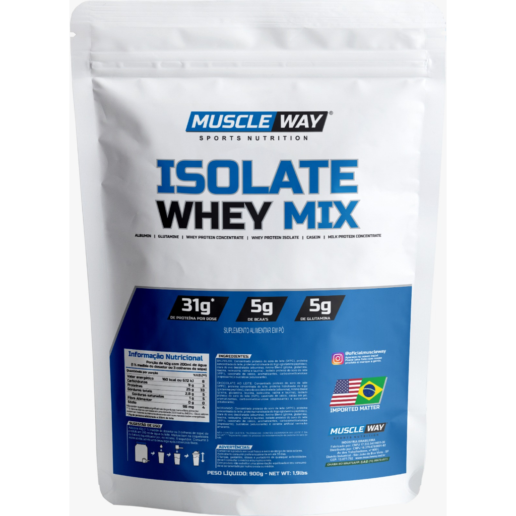 Isolate Whey Mix - Refil 900g - Muscle Way | Shopee Brasil