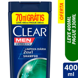 Shampoo 400 ml Anticaspa Clear Men Ice Cool Menthol Leve Mais Pague Menos