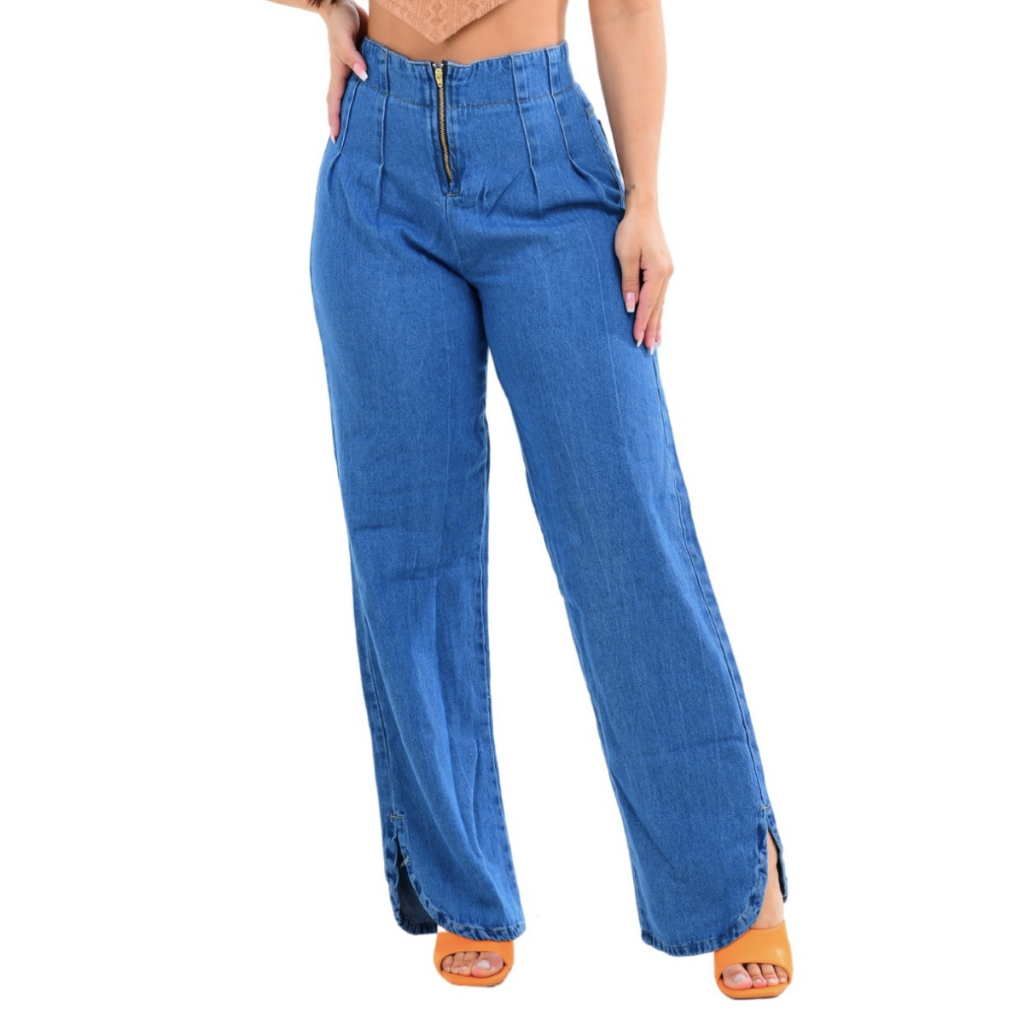 Calça Feminina Pantalona Jeans Feminina plus size Alta Qualidade Atacado  Revenda Roupas