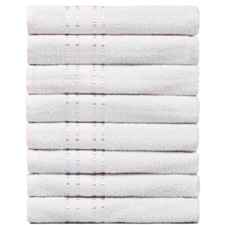 Kit 8pçs Toalhas de Banho Topázio Brancas 100%Algodão 140x70cm 300g Bem Estar