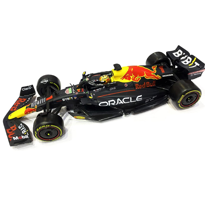 Miniatura Carro Formula 1 F1 Escuderia Red Bull Racing RB18 (2022) 1 Max Verstappen ou 11 Sergio Perez - Bburago - Escala 1/24