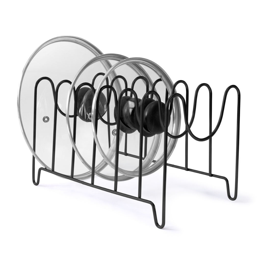 Suporte Organizador De Tampas Black, 6 Divisões, Plug Lar