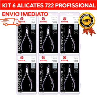 Kit 6 Alicate 722 Mundial Profissional de Cutículas Unha Manicure