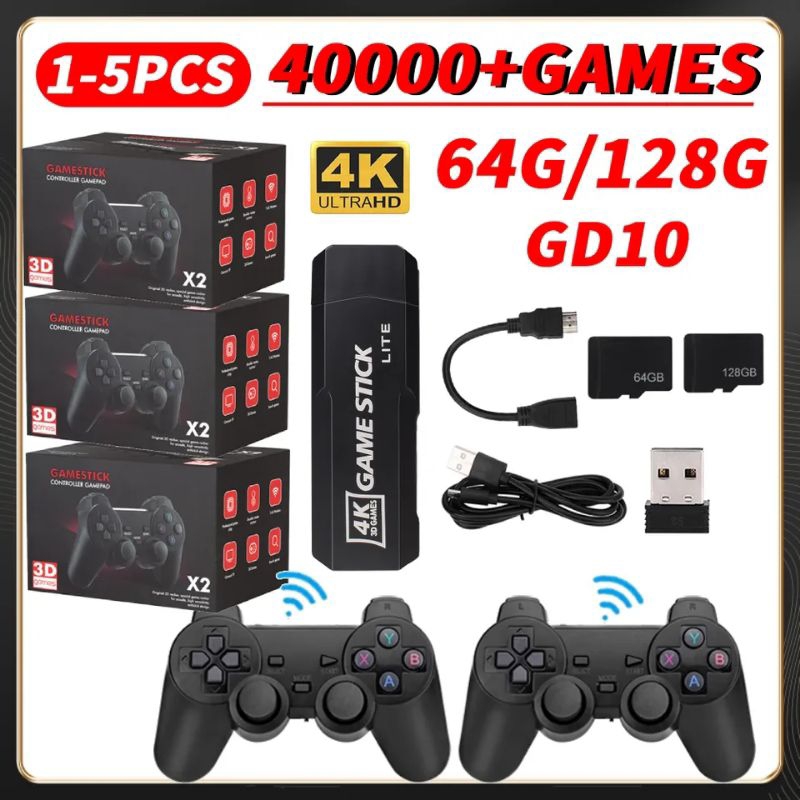 GD10 Game Stick embutido 35.000 jogos 64 GB 2.4g Controlador sem fio HD ...