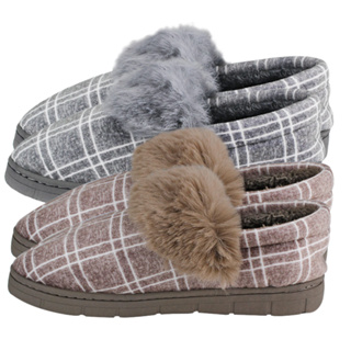 Pantufa de Veludo Macio Quente Antiderrapante Impermeável Adulto Masculino Xadrez Para Uso Doméstico