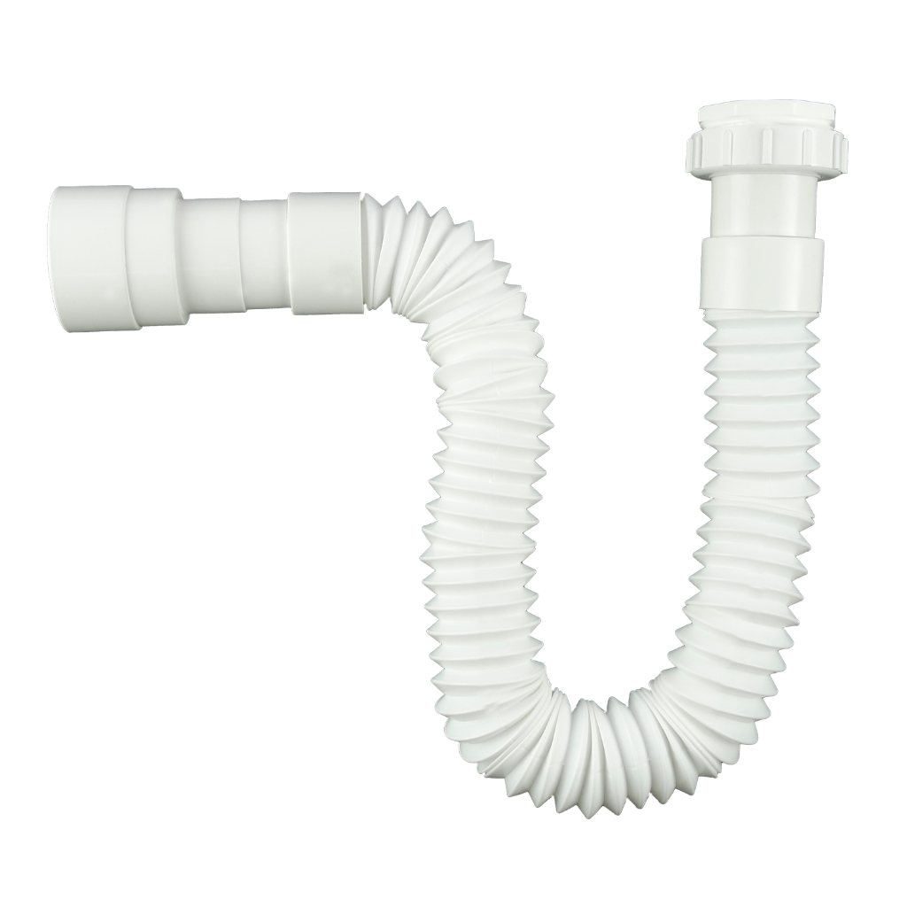 Sifão Universal Sanfonado Para Lavatórios ou Tanques Branco Cd. 2110