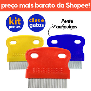 Kit 3 Pente Fino Antipulgas Para Cachorro e Gato Savana Pet