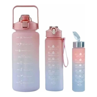Kit 3 Garrafas De agua Tiktok Motivacional Grande Capacidade