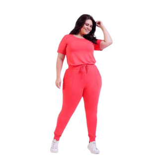 Calça Feminina Moletinho Forrada NY Confortável c/ Bolso Lateral Plus Size P M G GG
