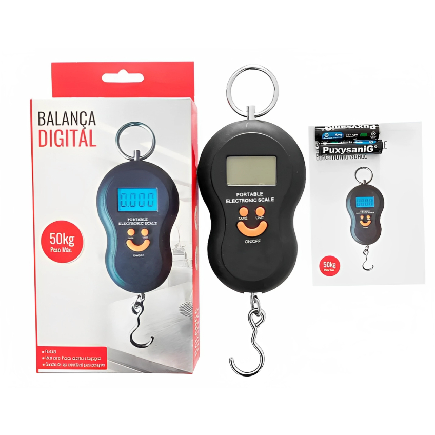 Balança Digital Gancho Portátil Manual Até 50kg | Shopee Brasil