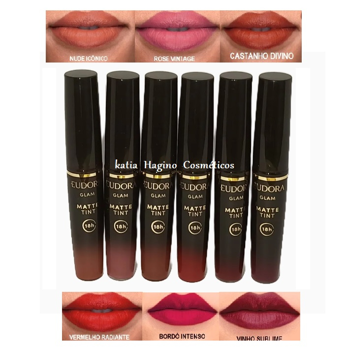 Batom Matte Tint 18 Hrs 4 ml Longa Duração Nova Embalagem, Rose, Nude, vermelho, Bordo. A Escolher ,Eudora
