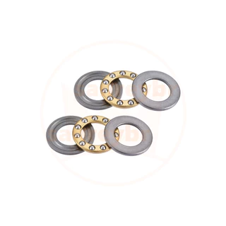 Kit 2 Rolamentos F12-21m Ø12 X Ø21 X 5mm Axial De Esferas