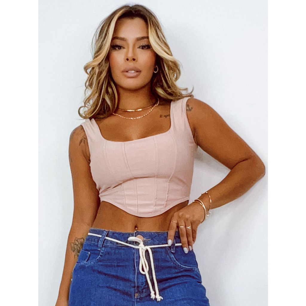 Cropped Corset Jeans Fem Gringa - Comprar Online