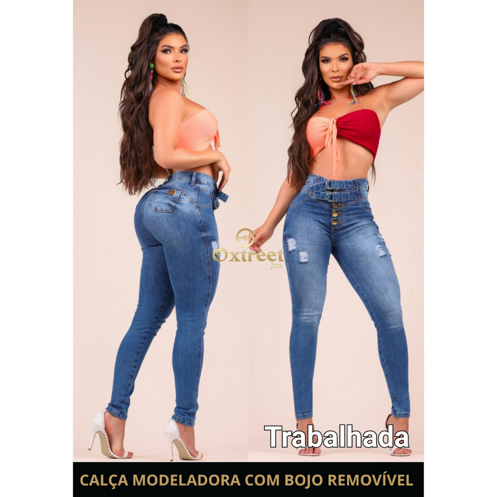 Calça Jeans Oxtreet Jeans com Bojo Removível MENOR PREÇO