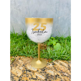 kit 10 Taças De Gin 580ml Borda Degradê Acrílico Personalizada aniversários festas casamento presentes