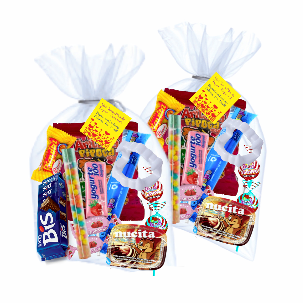 Kit Saquinho Surpresa Para Festas Sacolinha 10 Doces Com Tag | Shopee ...