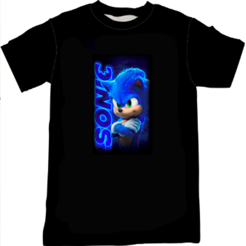 T-Shirt de Verão com Estampado de Ouriço Sonic Menino Menina B