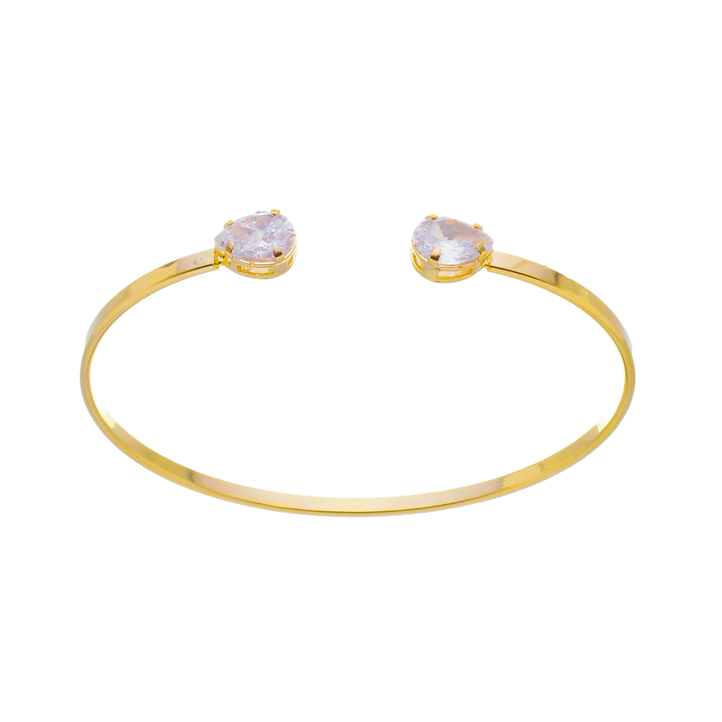 Bracelete Folheado com Pedras (SJ006PU)