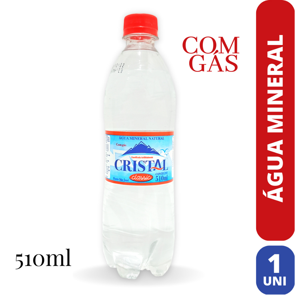 Água Com Gás Natural 510 Ml Garrafa Gaseificada Artificialmente Unidade ...